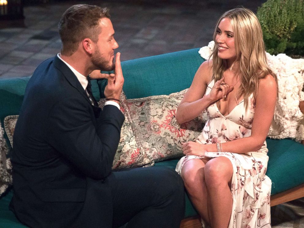 PHOTO: Colton Underwood and Cassie appear on an episode of The Bachelor.