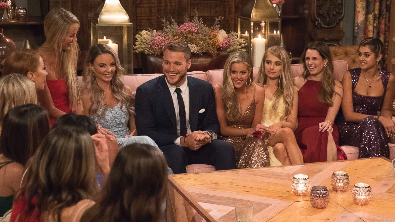 PHOTO: Colton Underwood and the contestants gather together on "The Bachelor," on ABC, Jan. 7, 2018.