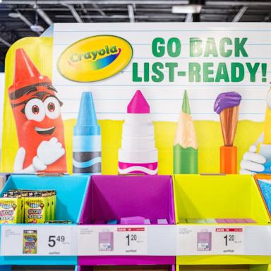 PHOTO: School supplies are displayed on shelves at an Office Depot on June 22, 2026 in Cedar Park, Texas.