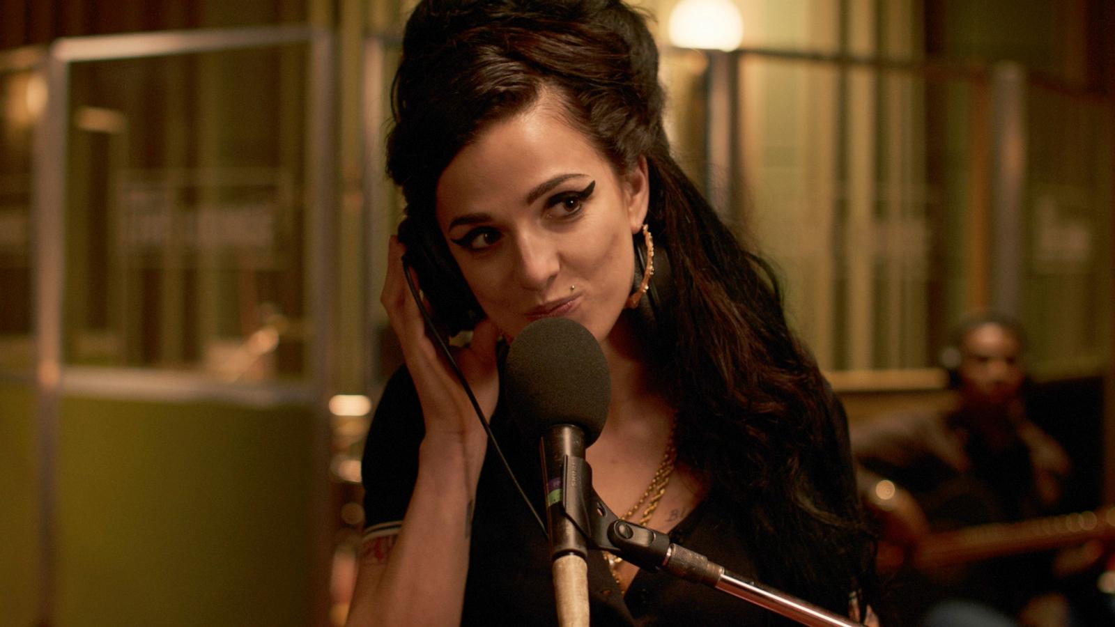 PHOTO: This image released by Focus Features shows Marisa Abela as Amy Winehouse in a scene from "Back to Black."