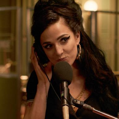 PHOTO: This image released by Focus Features shows Marisa Abela as Amy Winehouse in a scene from "Back to Black." 