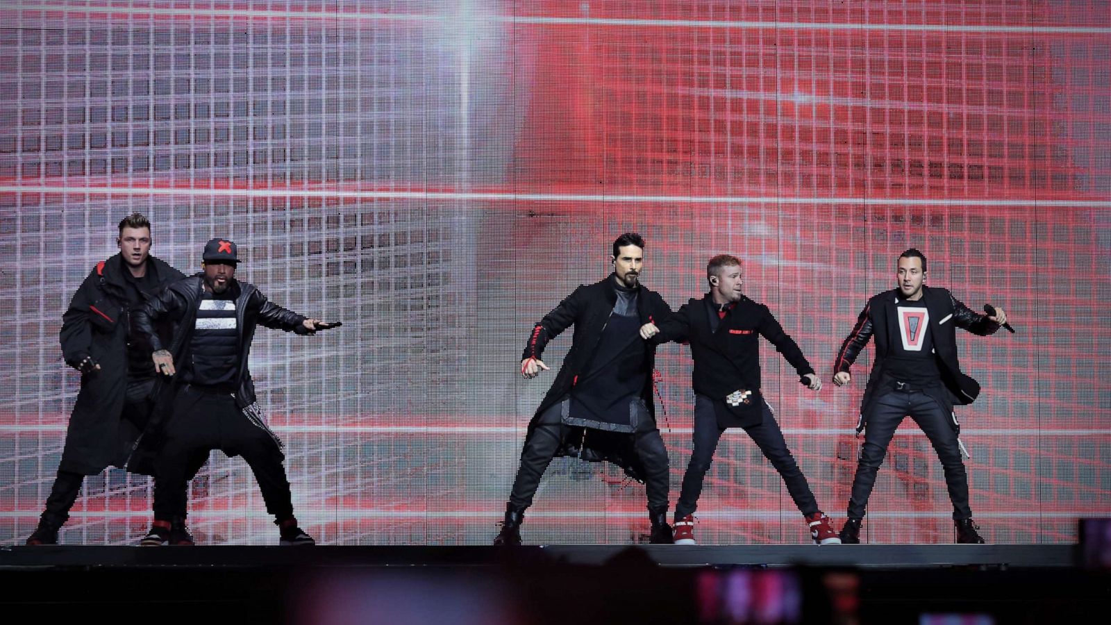 PHOTO: Nick Carter, AJ McLean, Kevin Richardson, Nick Litrell, and Howie Dorogh of Backstreet Boys performs during a concert at Arena Monterrey on Feb. 24, 2020 in Monterrey, Mexico.