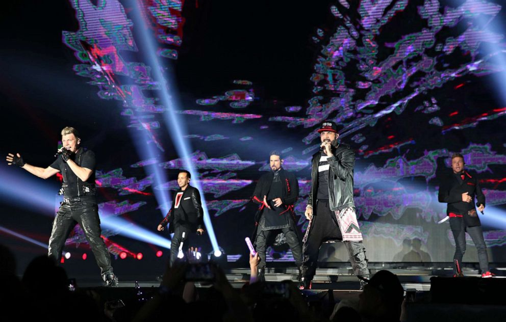 PHOTO: American vocal group Backstreet Boys performs during their concert at Taipei Nangang Exhibition Center on Oct. 22, 2019, in Taipei.