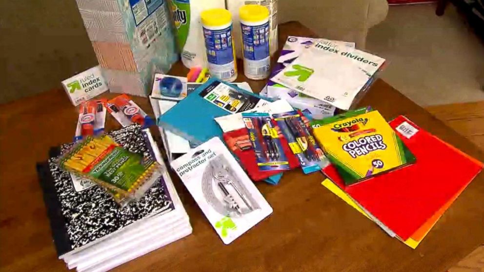 PHOTO: To find out how to get an epic deal on school supplies, the Maxwell family from San Carlos, California, split up and shopped a big box store, the dollar store, online and later compared notes on who saved the most. 