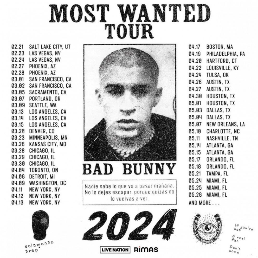 Bad Bunny announces Most Wanted Tour for 2024 Good Morning America