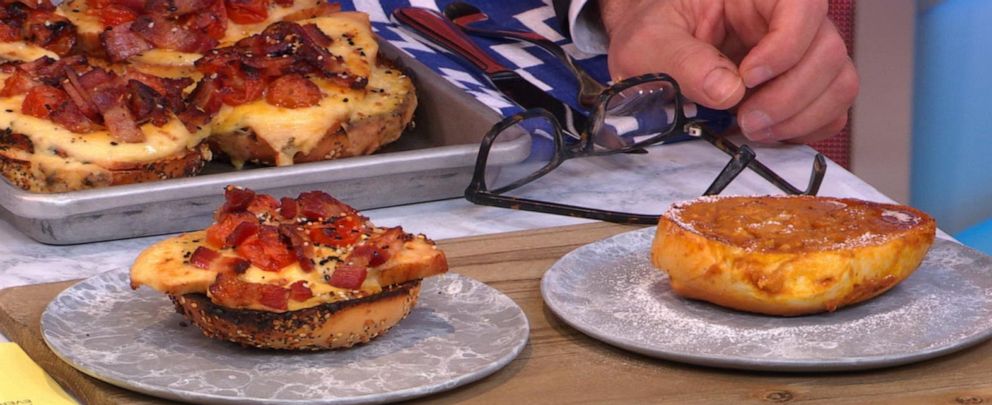 PHOTO: The hot brown bagel vs. the French toast-style bagel.