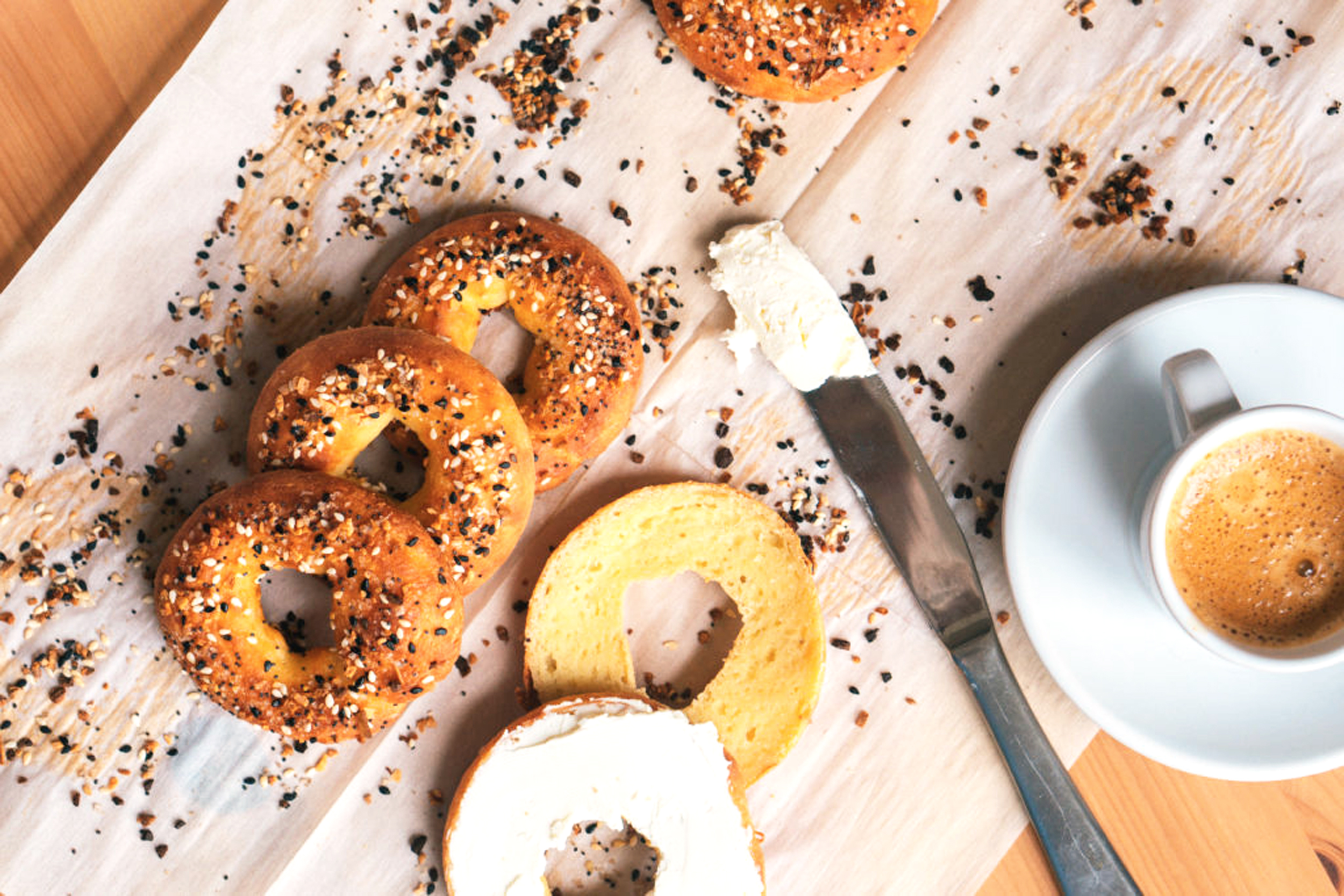 PHOTO: Keto fathead everything bagels by Ketoconnect.com are pictured.

