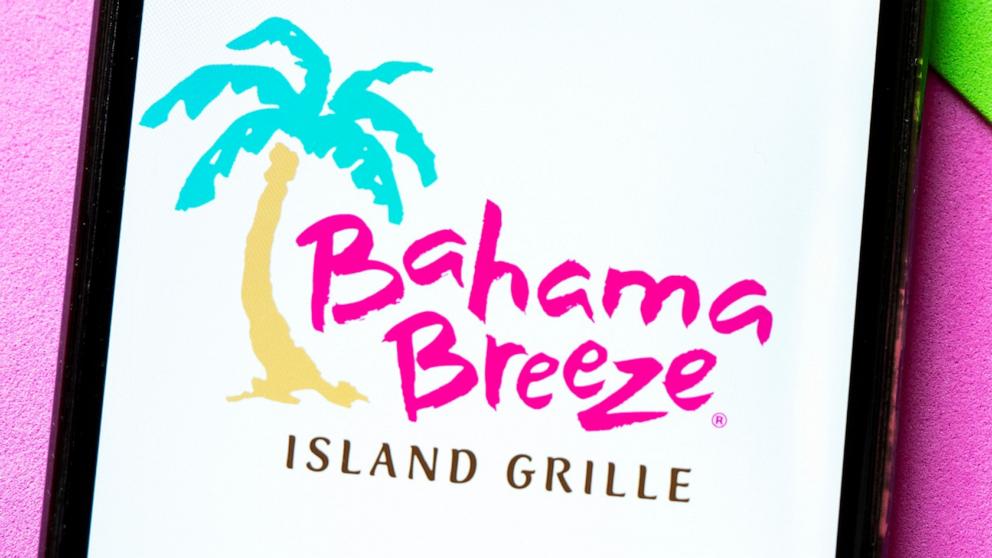 PHOTO: The Bahama Breeze logo is seen displayed on a smartphone. 
