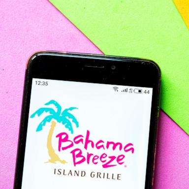 PHOTO: The Bahama Breeze logo is seen displayed on a smartphone. 