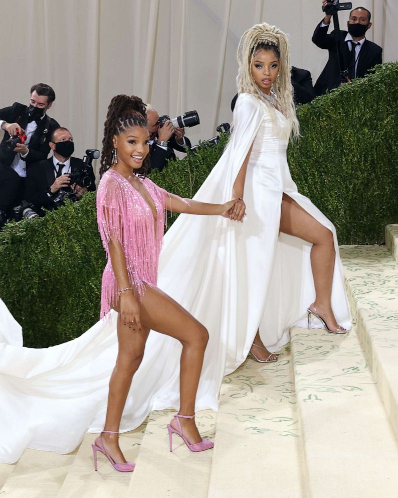 PHOTO: Chloe and Halle attend the 2021 Met Gala benefit "In America: A Lexicon of Fashion" at Metropolitan Museum of Art, Sept. 13, 2021, in New York.