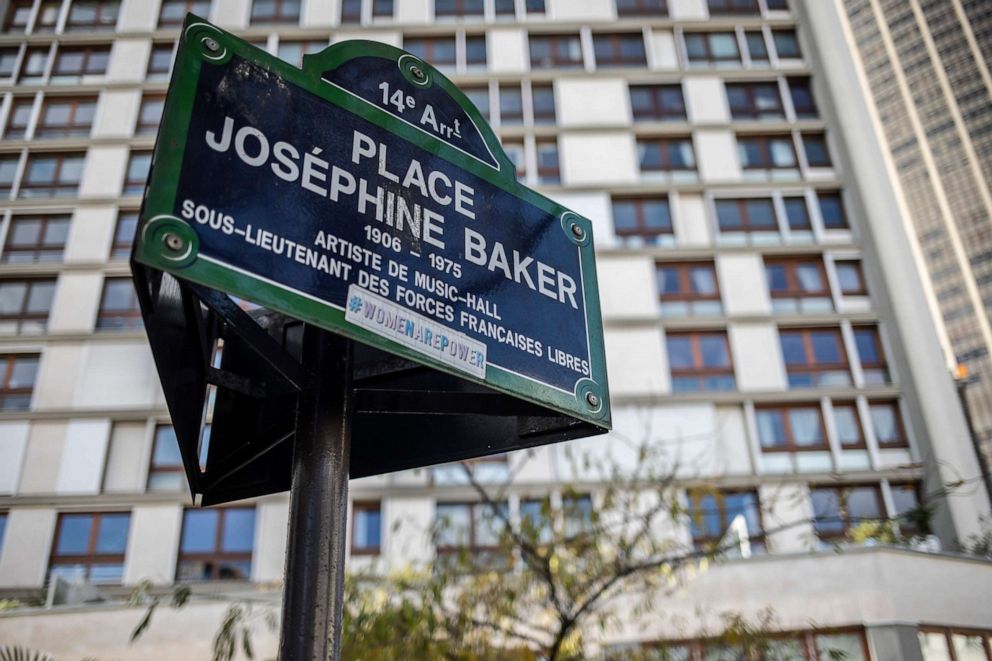 PHOTO:Josephine Baker is honored with a square named after her in Paris, Nov. 29, 2021.