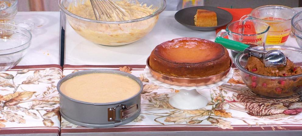 PHOTO: A pumpkin cheesecake is a delicious spin on a classic Thanksgiving dessert.