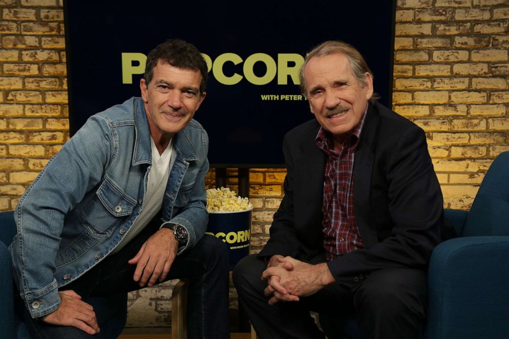 PHOTO: Antonio Banderas appears on "Popcorn with Peter Travers" at ABC News studios, Sept.27, 2019, in New York.