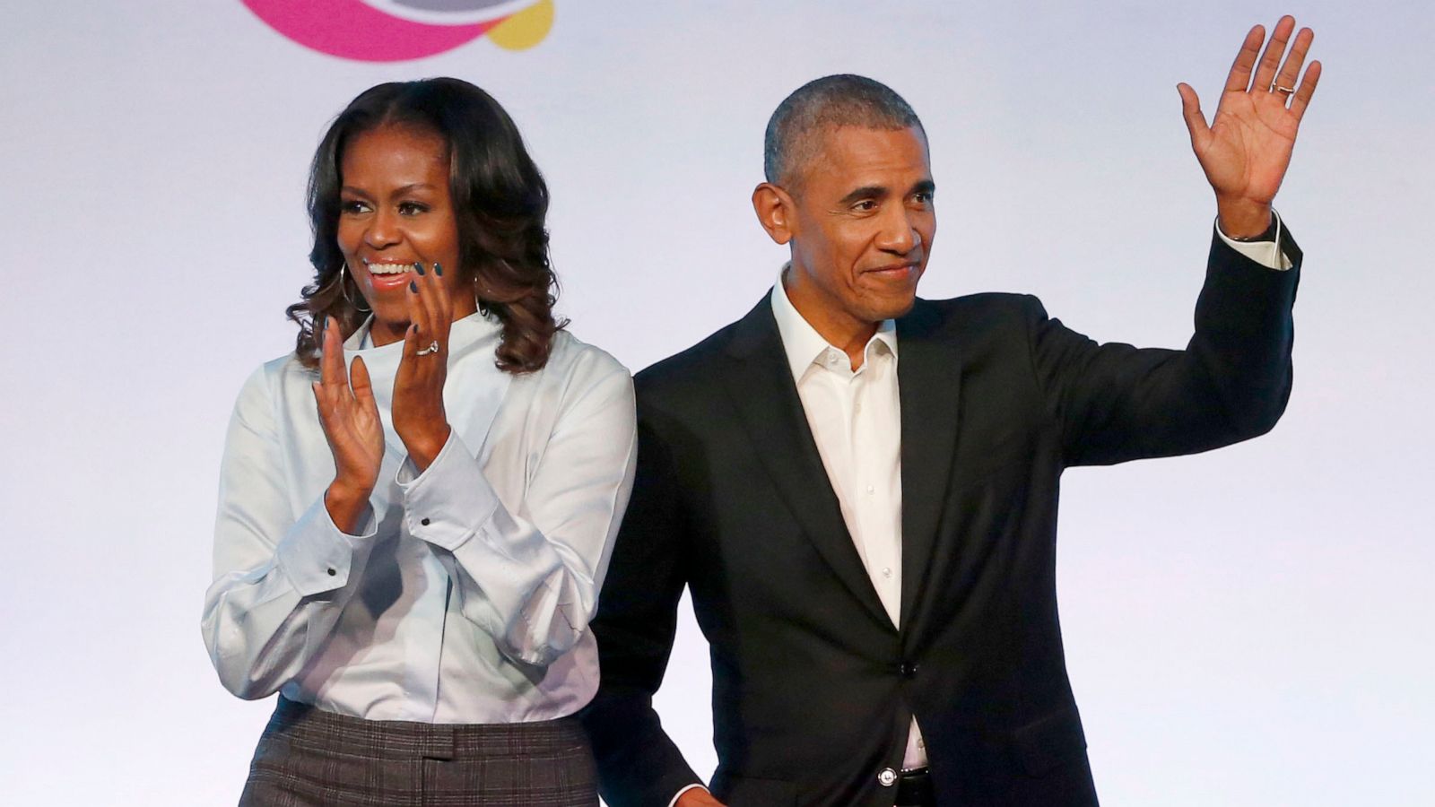 PHOTO: In this Oct. 31, 2017, file photo, former President Barack Obama, right, and former first lady Michelle Obama appear at the Obama Foundation Summit in Chicago.