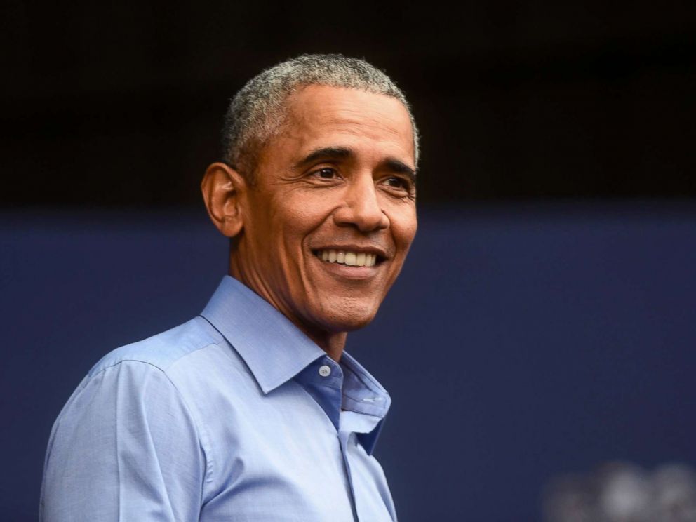 PHOTO: Former President Barack Obama speaks during a campaign rally for Senator Bob Casey and Pennsylvania Governor Tom Wolf, Sept. 21, 2018 in Philadelphia.