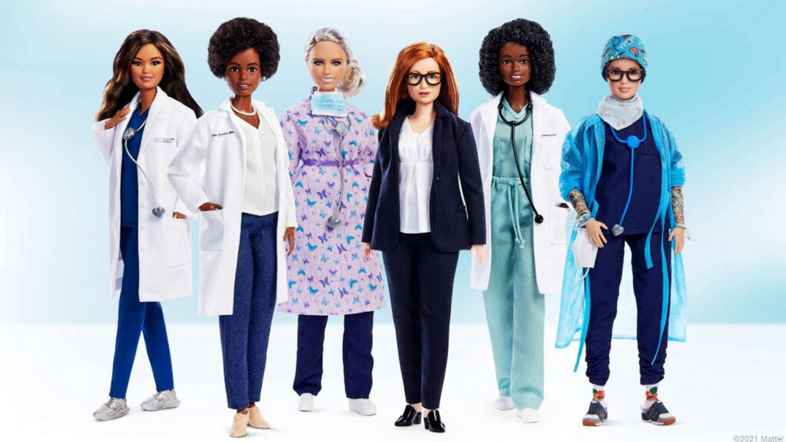 PHOTO: Mattel is honoring six women who made a difference in their communities during the pandemic by creating Barbie dolls made in their likeness.