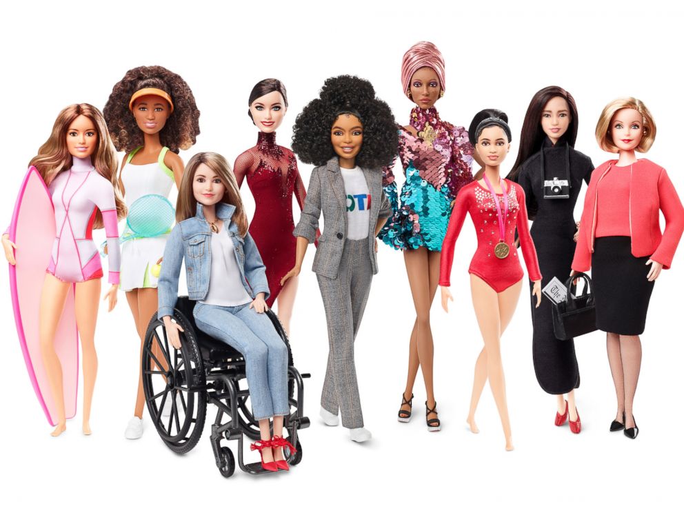 PHOTO: Maya Gabiera, Naomi Osaka, Kristina Vogel, Tessa Virtue, Yara Shahidi, Adwoa Aboah, Dipa Karmakar, Chen Man and Ita Buttrose all received their own Barbie dolls in celebration of Barbies 60th anniversary.