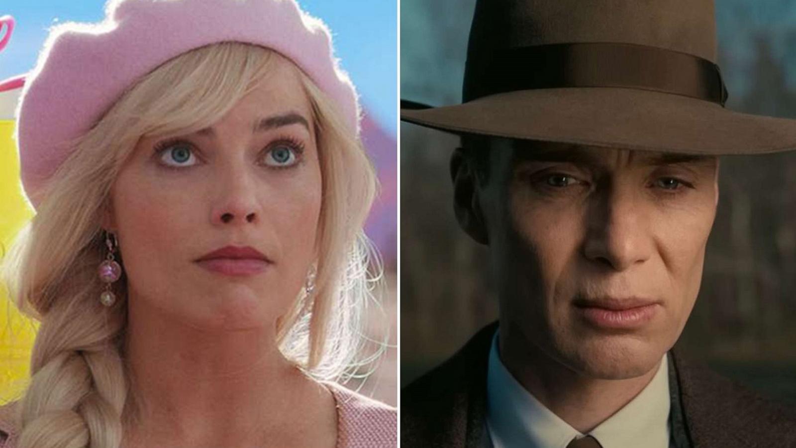 PHOTO: Margot Robbie in "Barbie," 2023 and Cillian Murphy in "Oppenheimer," 2023.