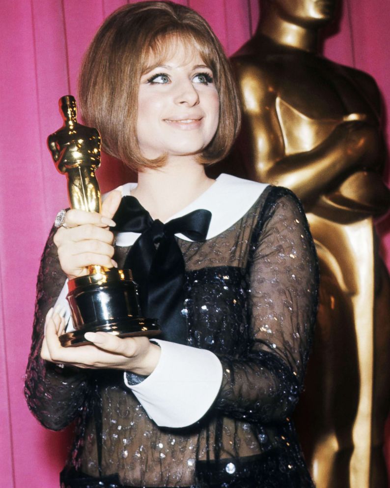 PHOTO: Barbra Streisand holds her Oscar for best actress for her performance as Fanny Brice in the musical comedy-drama movie "Funny Girl."