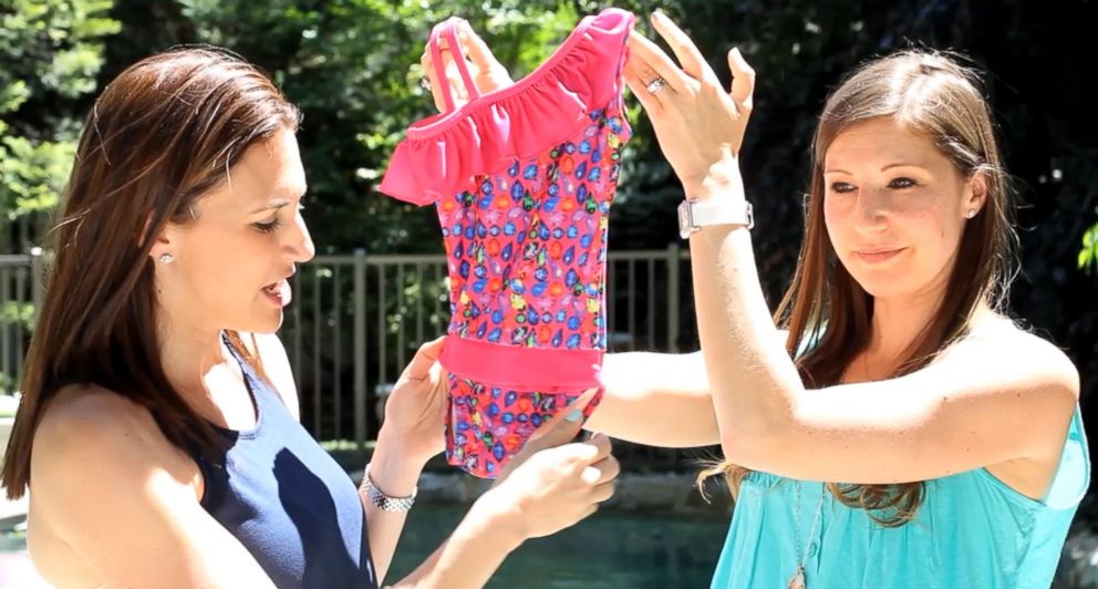 PHOTO: Jill Slater and Alexis Castellano of New Jersey, created a revolutionary bathing suit that'll change any parent's life who has a daughter that swims.