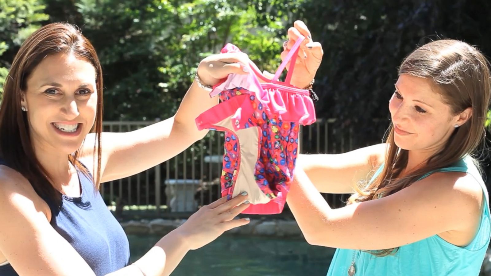 PHOTO: Jill Slater and Alexis Castellano, co-founders of FASTEN, designed a bathing suit for girls that make bathroom breaks a breeze.