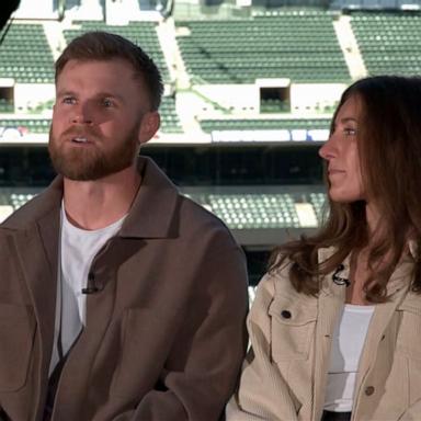 PHOTO: Milwaukee Brewers’ Jake Bauers speaks with "Good Morning America," Oct. 20, 2026.