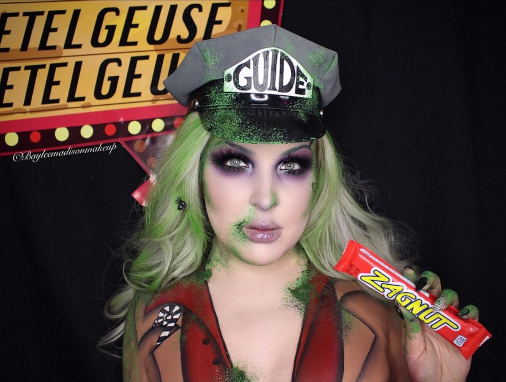 PHOTO: Baylee Madison breaks down how to get this "Beetlejuice" makeup look for Halloween.