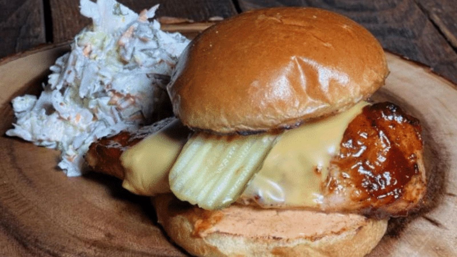 PHOTO: A BBQ chicken sandwich with coleslaw.