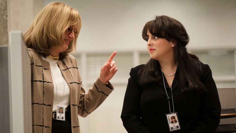 PHOTO: This image released by FX shows Sarah Paulson as Linda Tripp, left, and Beanie Feldstein as Monica Lewinsky in a scene from "Impeachment: American Crime Story," premiering Sept. 7, 2021.