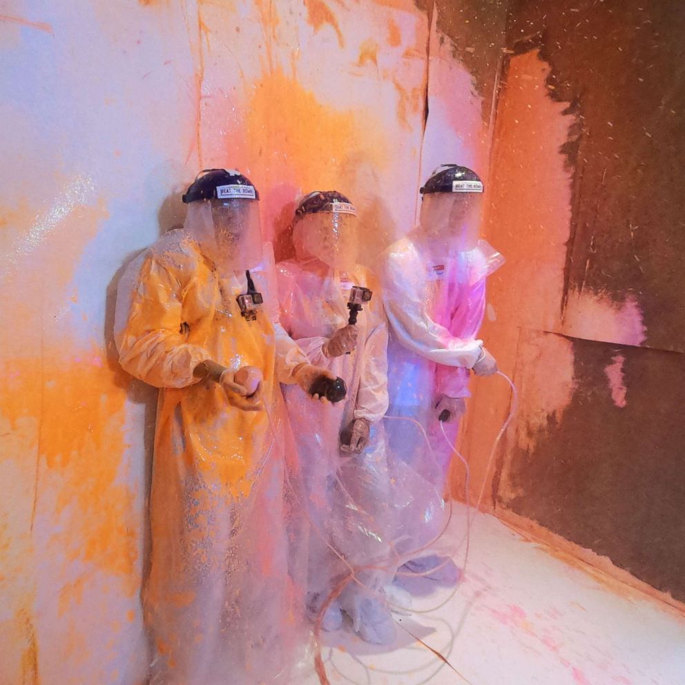 VIDEO: This paint bomb escape room is a blast