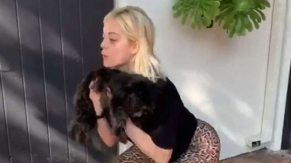 PHOTO: Bebe Rexha posted a video to her Instagram showing how she uses her dog to workout.