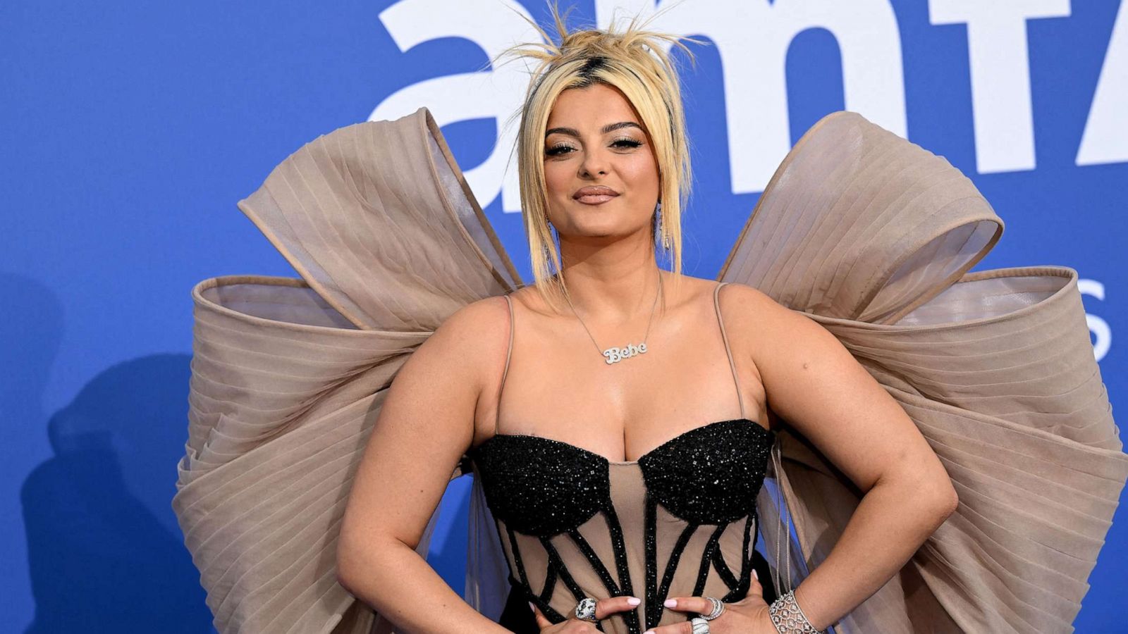 PHOTO: Singer Bebe Rexha arrives to attend the annual amfAR Cinema Against AIDS Cannes Gala at the Hotel du Cap-Eden-Roc in Cap d'Antibes, southern France, on the sidelines of the 76th Cannes Film Festival, on May 25, 2023.