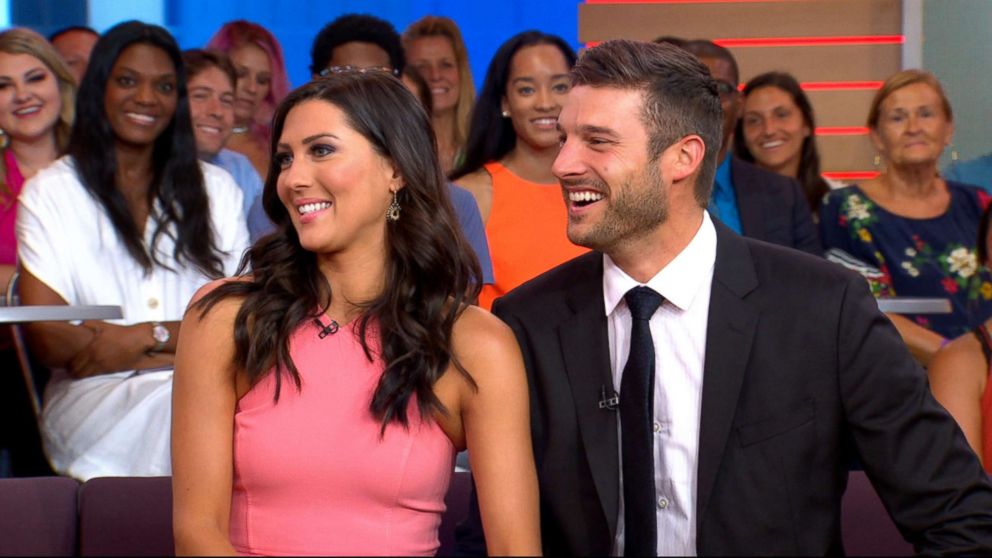 PHOTO: "The Bachelorette" star Becca Kufrin and her fiance Garrett Yrigoyen, appear live on "Good Morning America, "Aug. 7, 2018.