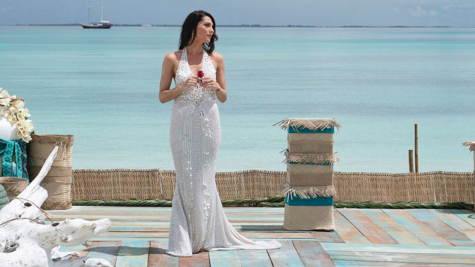 PHOTO: After surviving shocking twists and turns, and a journey filled with laughter, tears, love and controversy, Becca heads to the Maldives with her final two bachelors: Blake and Garrett on "The Bachelorette."