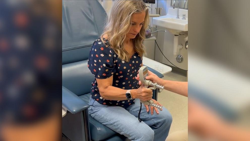 PHOTO: ABC News' Becky Worley undergoes testing at the University of California Davis Medical Center for the All of Us Research Program.