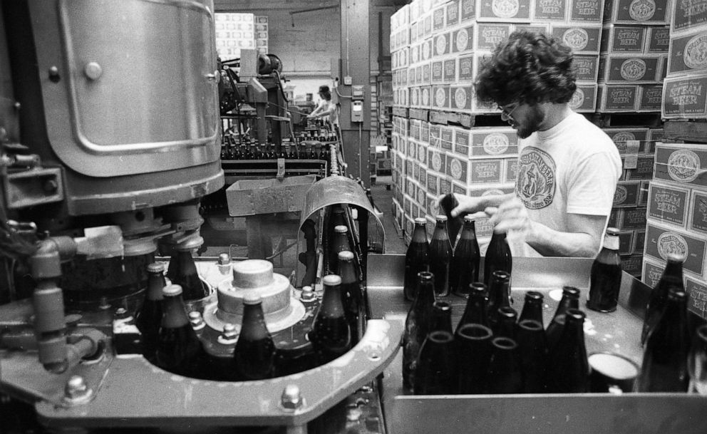 An Anchor Brewing Co. steam beer is photographed at a store in San