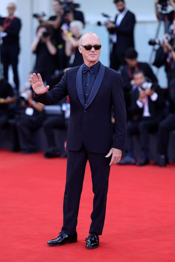 PHOTO: Michael Keaton poses for photographers upon arrival for the premiere of the film 'Beetlejuice Beetlejuice' and the opening ceremony of the 81st edition of the Venice Film Festival, Aug. 28, 2024, in Venice, Italy.