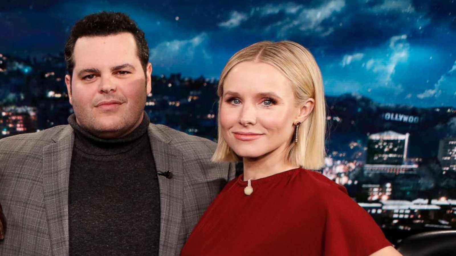 PHOTO: Josh Gad and Kristen Bell appear together on "Jimmy Kimmel Live!" on Nov. 7, 2019, in New York.