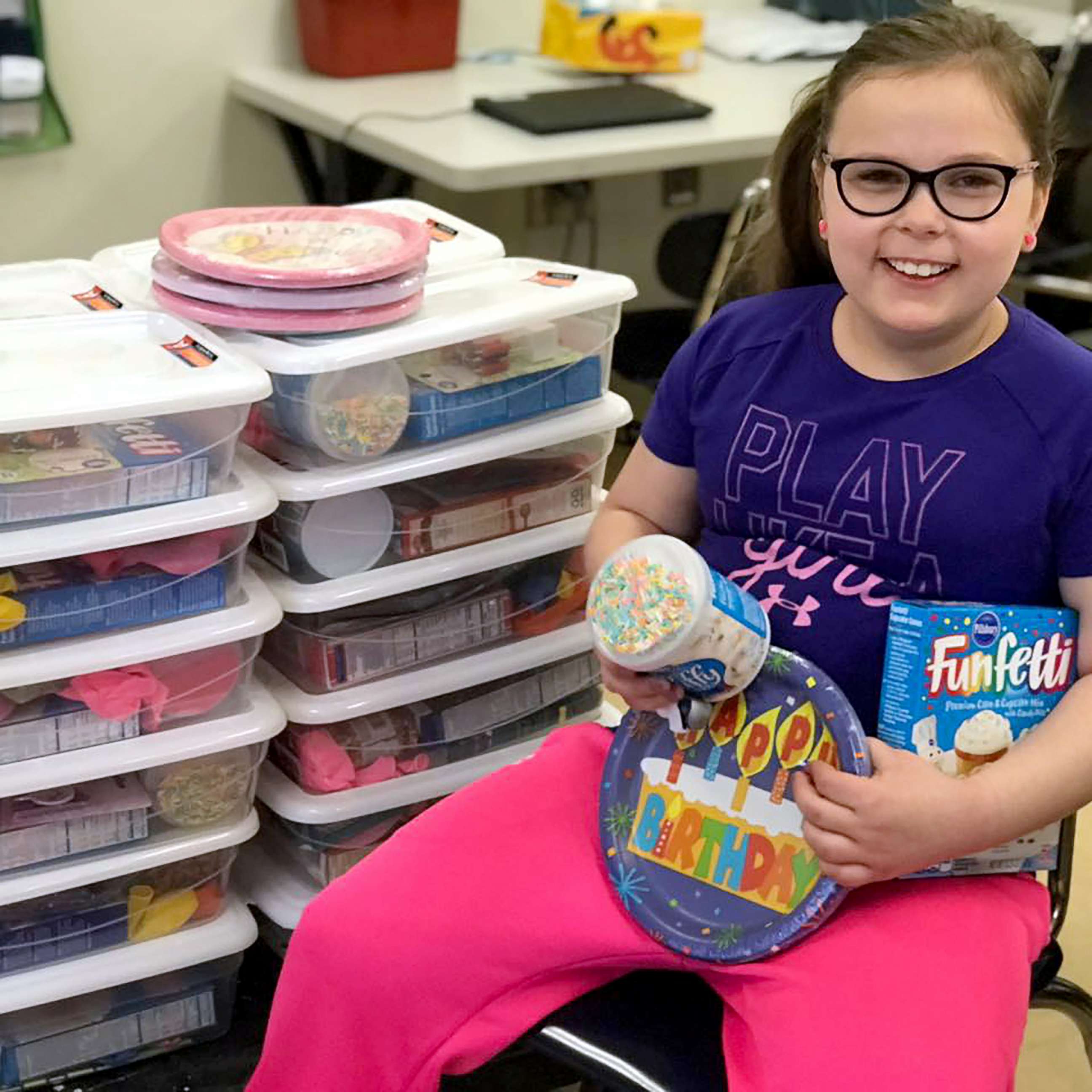 PHOTO: Bella Smith, 9, launched "Bella's Boxes" when she was in 1st grade after learning there were kids at her school that couldn't afford to have a birthday party.