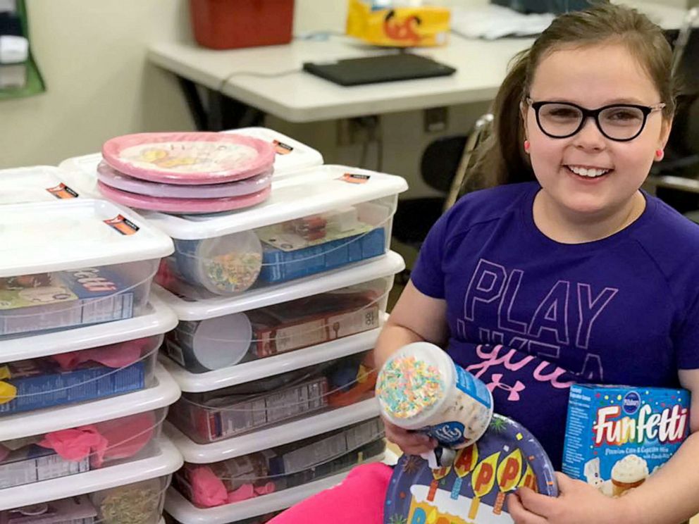 PHOTO: Bella Smith, 9, launched "Bella's Boxes" when she was in 1st grade after learning there were kids at her school that couldn't afford to have a birthday party.