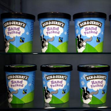 PHOTO: In this Oct. 5, 2020, file photo, the creams of Ben & Jerry's, a Unilever brand, are seen at their shop in London.