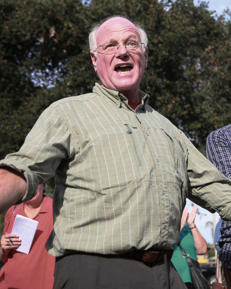 PHOTO: Ben Cohen, founder of Ben & Jerry's ice cream, is pictured with Democratic congressional candidate Ammar Campa-Najjar during a campaign rally at Grape Day Park in Escondido, Calif., Oct. 28, 2018.