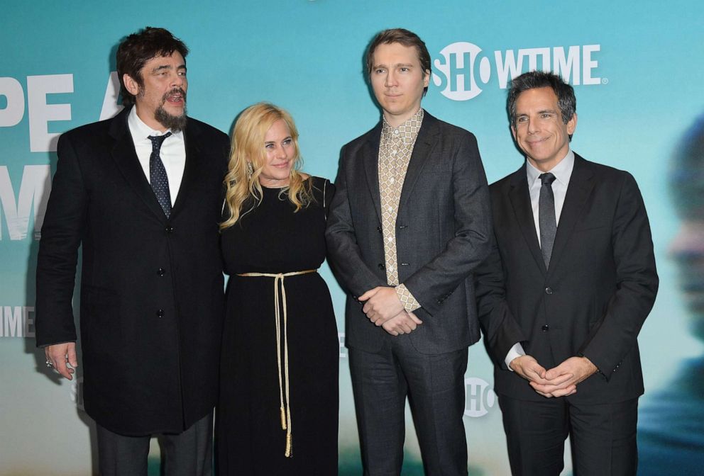 PHOTO: (L-R) Actors Benicio del Toro, Patricia Arquette, Paul Dano and Ben Stiller attend the Showtime Series Premiere of 'Escape At Dannemora' at Alice Tully Hall, Lincoln Center on November 14, 2018, in New York.