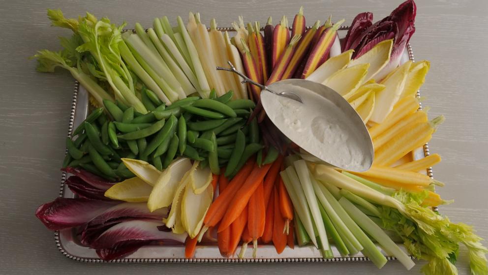 PHOTO: Crudite and benedictine dip for an at-home party for the 150th Kentucky Derby.