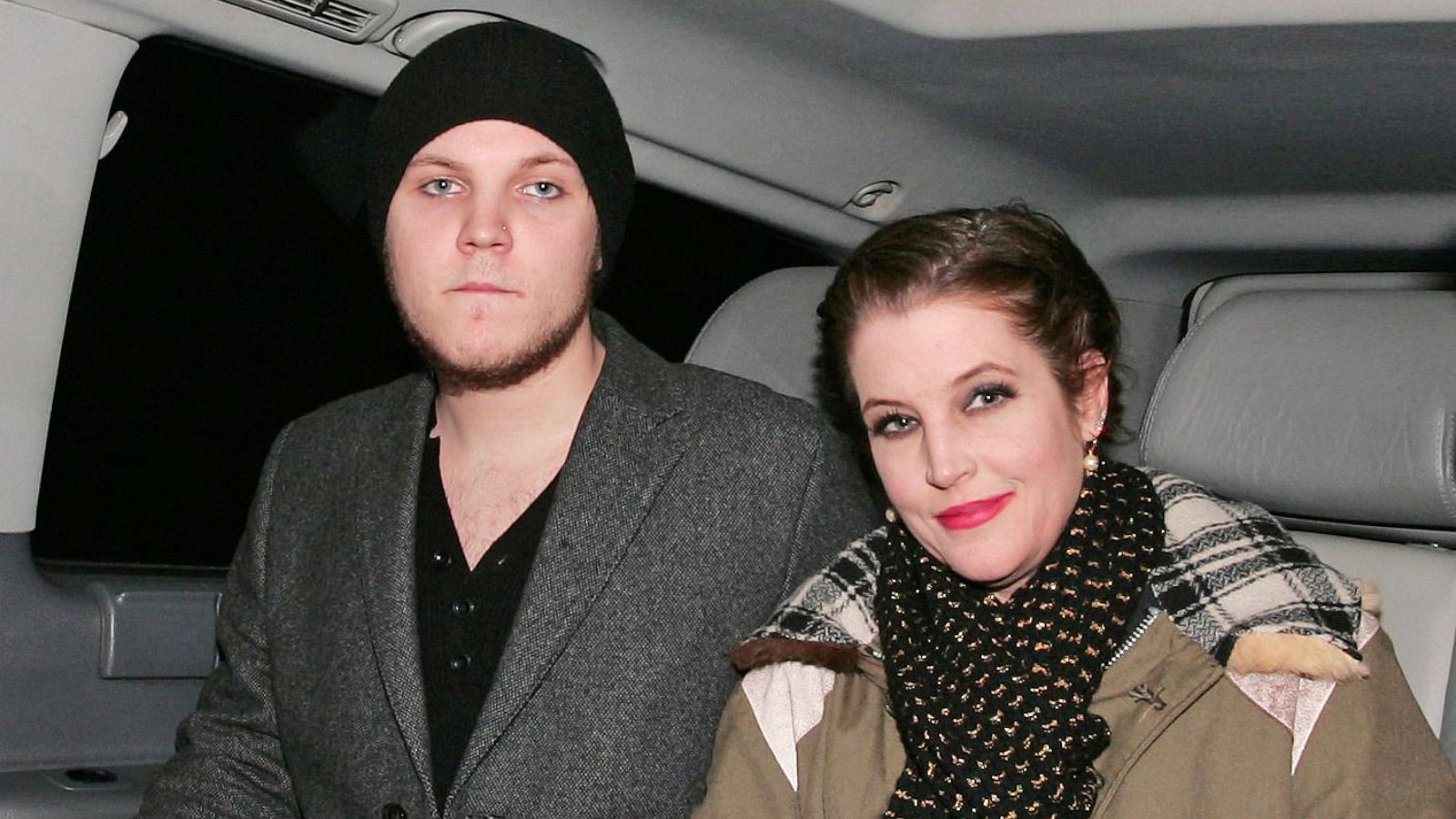 PHOTO: Benjamin Presley Keough and Lisa Marie Presley at Mr Chow restaurant, London, Jan. 9, 2012.