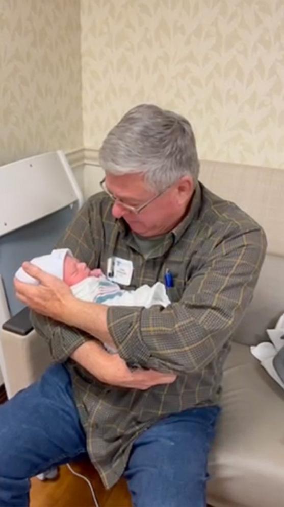 VIDEO: Dad has emotional reaction after learning stepdaughter's baby is named after him 