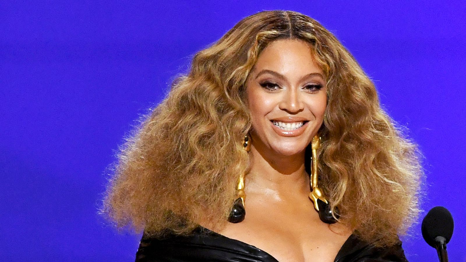 PHOTO: In this March 14, 2021, file photo, Beyonce accepts the Best Rap Performance award during the 63rd Annual GRAMMY Awards in Los Angeles.