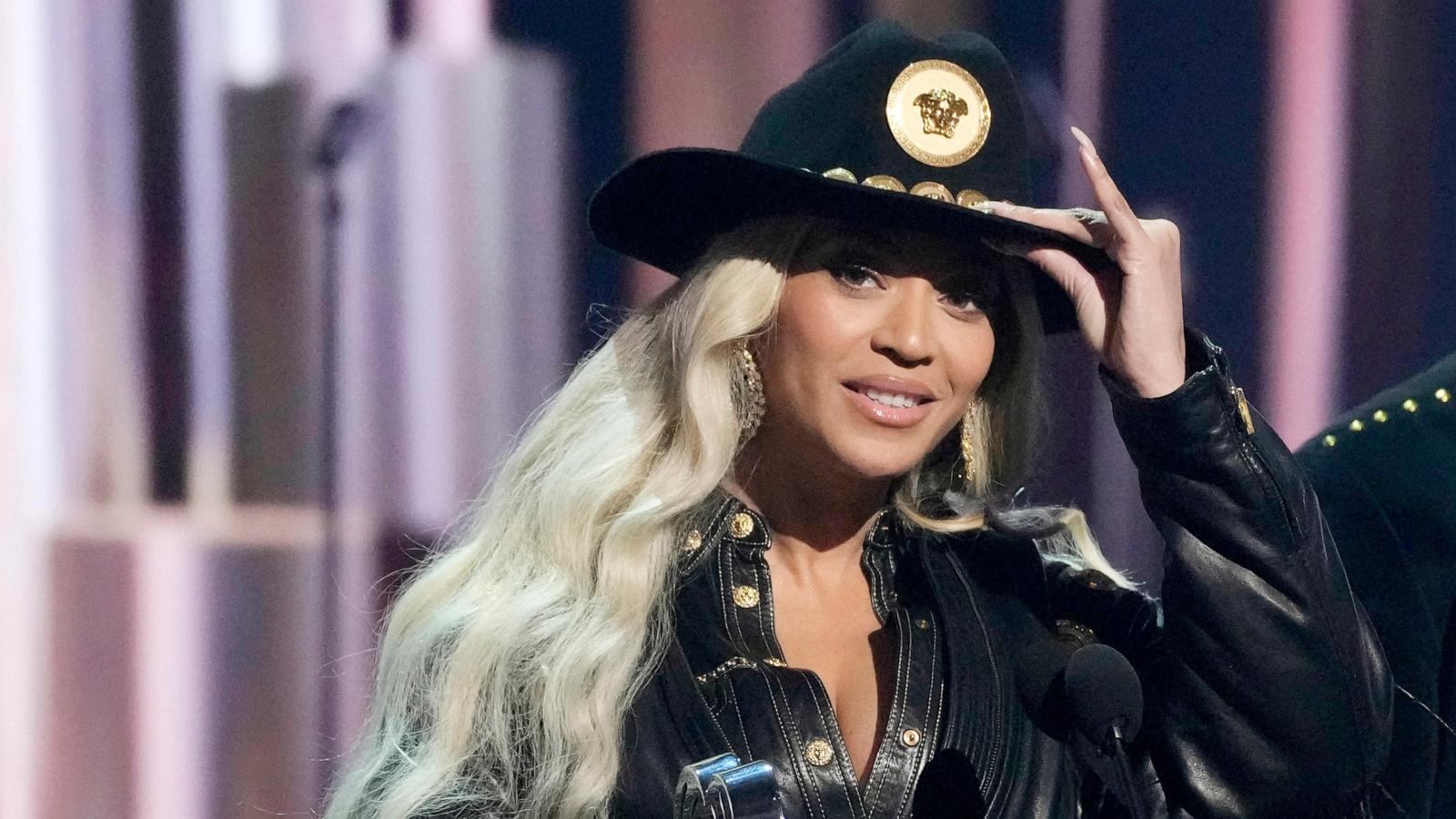 PHOTO: Beyonce accepts the Innovator Award during the iHeartRadio Music Awards, April 1, 2024, at the Dolby Theatre in Los Angeles.