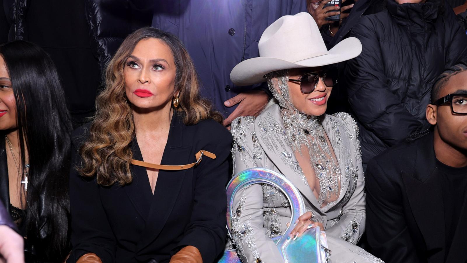 PHOTO: Tina Knowles and Beyonce attend the Luar fashion show during New York Fashion Week on February 13, 2024 in New York City.