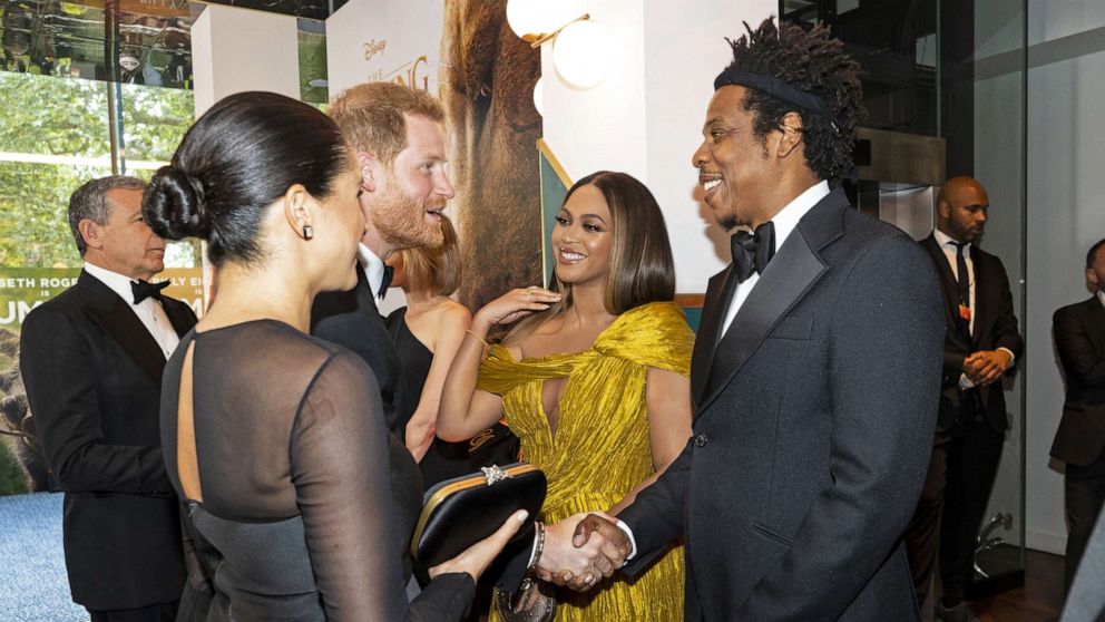 VIDEO: Prince Harry and Duchess Meghan meet Beyonce at UK 'Lion King' premiere